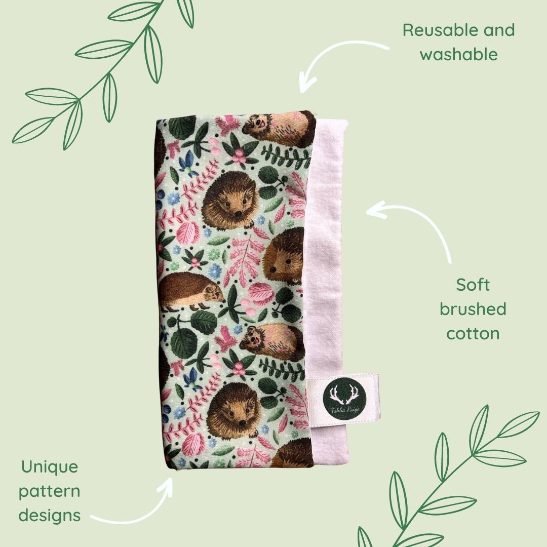 Charming hedgehog face cloth, an affordable wildlife garden gift under £5 for nature lovers