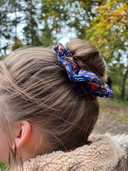 Cotton hair accessory – charming fox scrunchie.