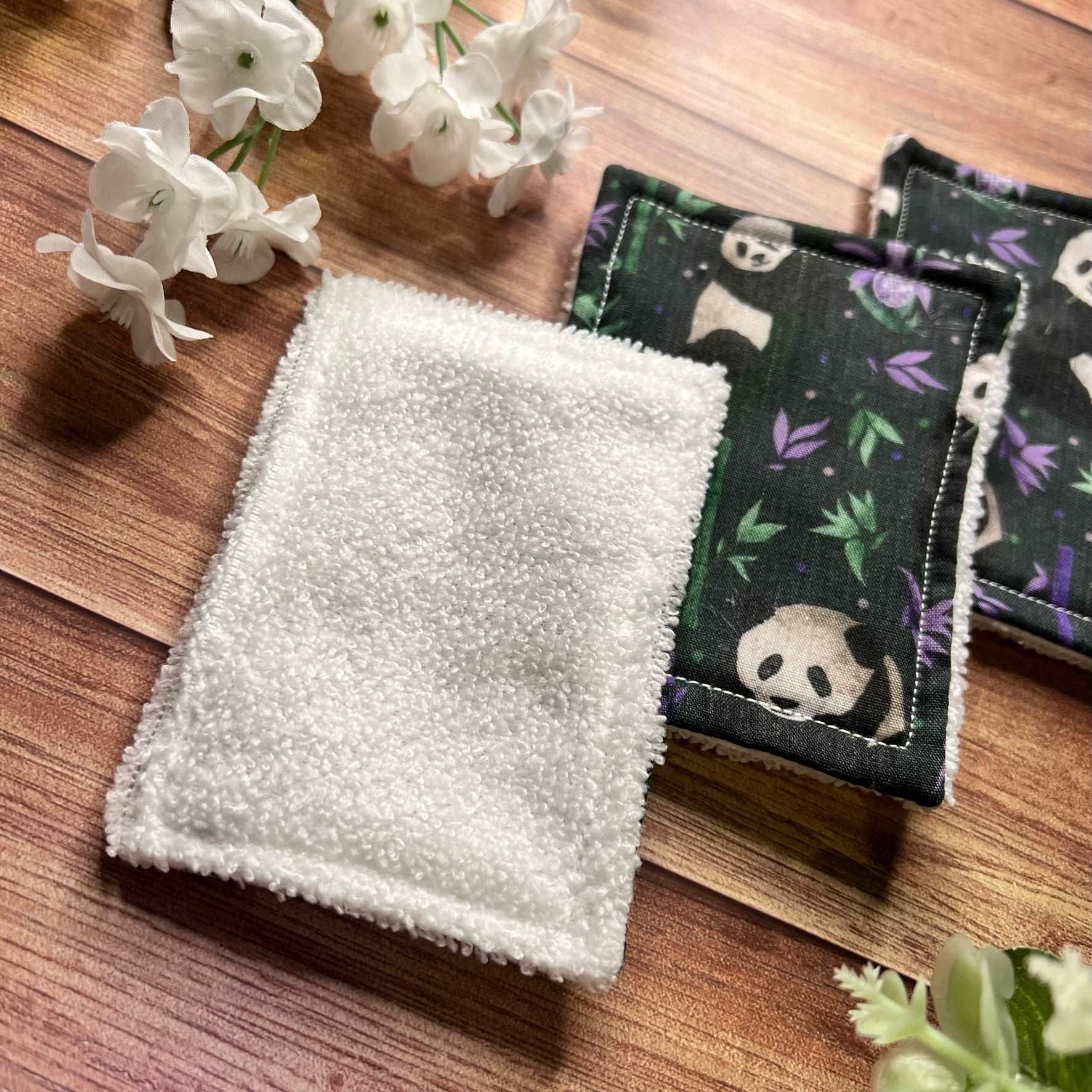 Eco-friendly skincare essentials: panda exfoliating pads.
